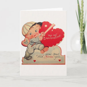 Vintage Baseball Valentine's Day Card