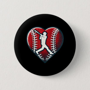 Vintage Baseball Valentines Day Heart February 14t 6 Cm Round Badge