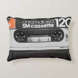 Vintage BASF Cassette: Collector's Item Decorative Cushion