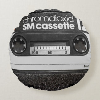 Vintage BASF Cassette: Collector's Item Round Cushion