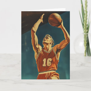 Vintage Basketball Action Shot Invitation