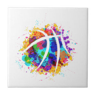 Vintage Basketball Graphic Design Cool Basketball Ceramic Tile