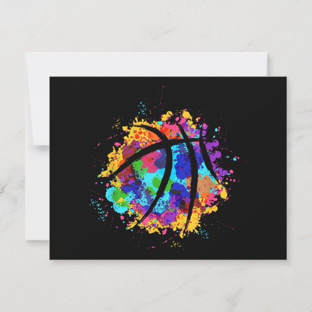 Vintage Basketball Graphic Design  Cool Basketball Holiday Card (Front)
