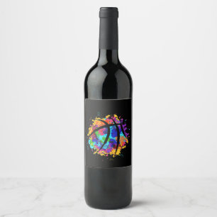 Vintage Basketball Graphic Design Cool Basketball Wine Label