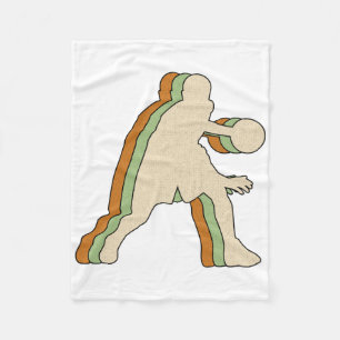 Vintage Basketball Player - Retro Motion Dribble A Fleece Blanket