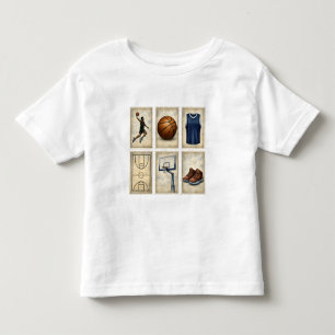 Vintage Basketball Stamps Sports Collection Toddler T-Shirt