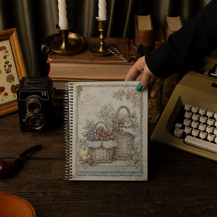 Vintage Baskets of Fruits Pattern Notebook
