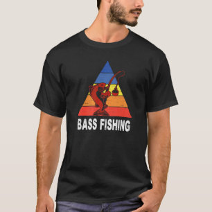 Vintage Bass and Perch Fishing Fisherman Retro Sun T-Shirt