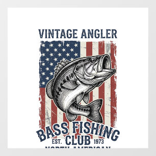 Vintage Bass Fishing American Flag Shirt Design (2
