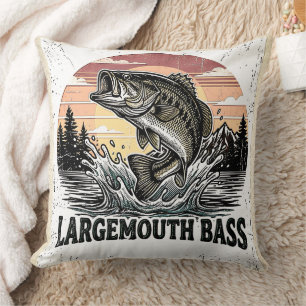 Vintage Bass Fishing Cushion
