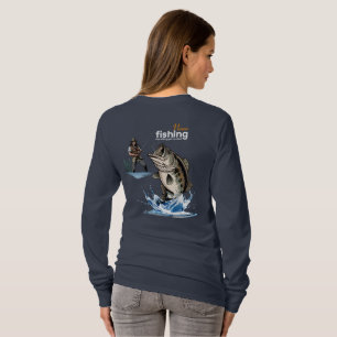 Vintage Bass Fishing Graphic Art [Dark mode] T-Shirt