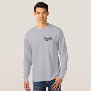 Vintage Bass Fishing Graphic Art Lg. Sleeve T-Shirt