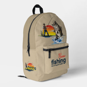  Vintage Bass Fishing Graphic Art [Light mode]  Printed Backpack