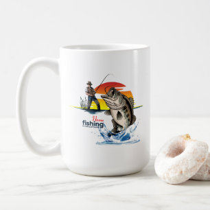 Vintage Bass Fishing Graphic Art [Male] #15 Coffee Mug