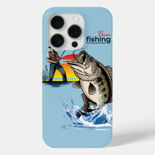 Vintage Bass Fishing Graphic Art [Male]  iPhone 15 Pro Case