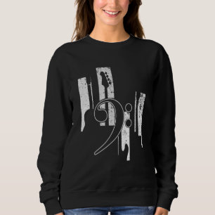 Vintage Bass Guitar Players Music Vintage Guitar 2 Sweatshirt