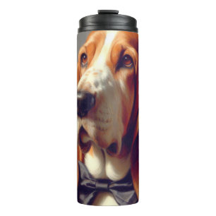 Vintage Basset Hound Painting Thermal Tumbler