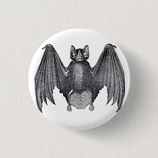Vintage Bat Gothic Punk Button Pin (Front)