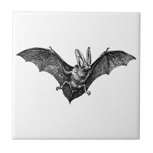 Vintage Bat Gothic Vampire Ceramic Tile
