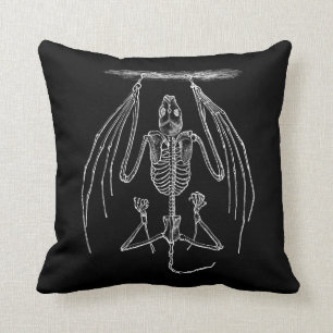 Vintage Bat Skeleton - Bats and Halloween Template Cushion