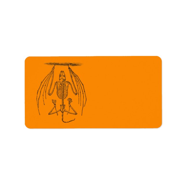 Vintage Bat Skeleton - Bats and Halloween Template Label (Front)