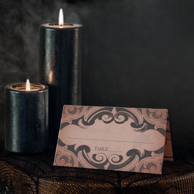 Vintage Bat Until Death Rust Wedding Place Card (Vintage Bat Until Death Rust Wedding Place Card)