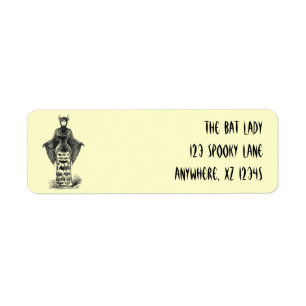 Vintage Bat Woman Return Address Label