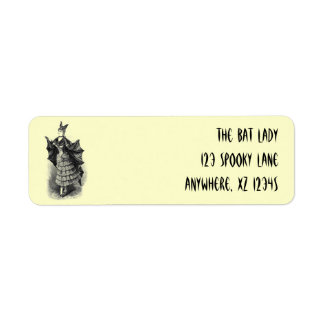 Vintage Bat Woman Return Address Label