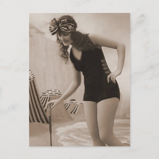 Vintage Bathing Beauty Flapper Girl Portraits Postcard (Front)