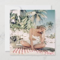 Vintage "Bathing Beauty" Flat Note Card