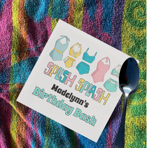 Vintage Bathing Suits Swimsuits Pool Party Napkin