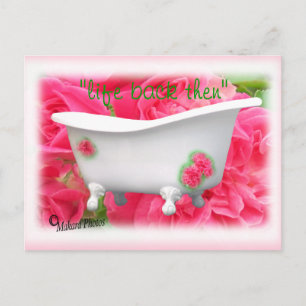 vintage bathtub postcard- customise postcard