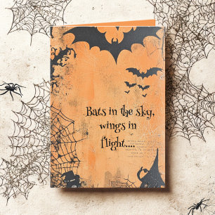 Vintage Bats in Flight Halloween Card