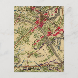 Vintage Battle of Chantilly Map (1862) Postcard