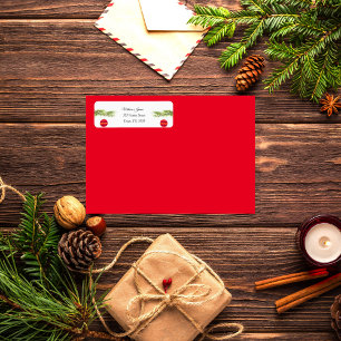 Vintage Baubles Christmas Tree Festive Wedding  Return Address Label