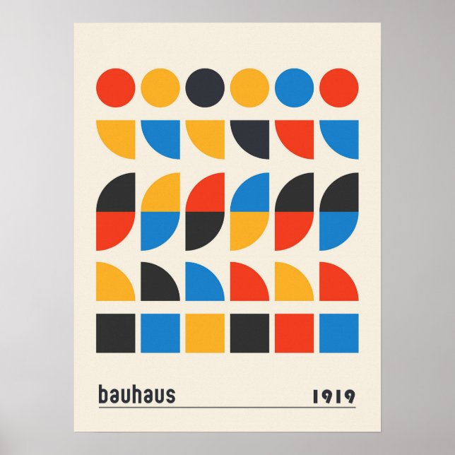 Vintage Bauhaus Geometric Shapes Fine Art Poster (Front)