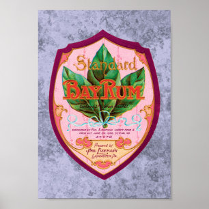 Vintage Bay Rum Label Poster