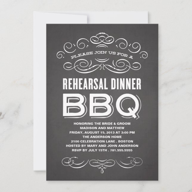 VINTAGE BBQ | REHEARSAL DINNER BBQ INVITATION (Front)