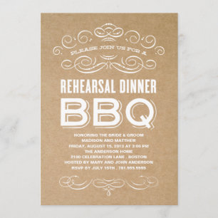 VINTAGE BBQ   REHEARSAL DINNER BBQ INVITATION