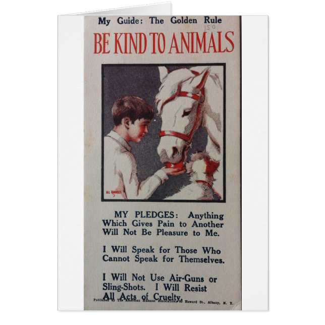 Vintage - Be Kind to Animals Pledge, (Front)