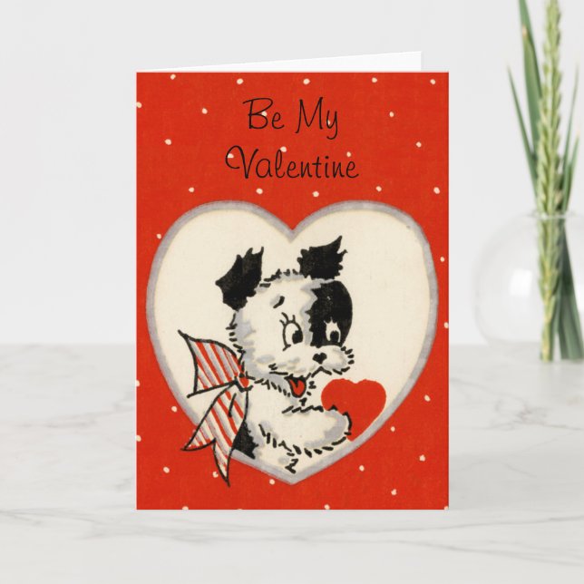 Vintage Be My Valentine Holiday Card (Front)
