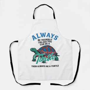 Vintage Be Yourself Turtle Shirt Design_1 Apron