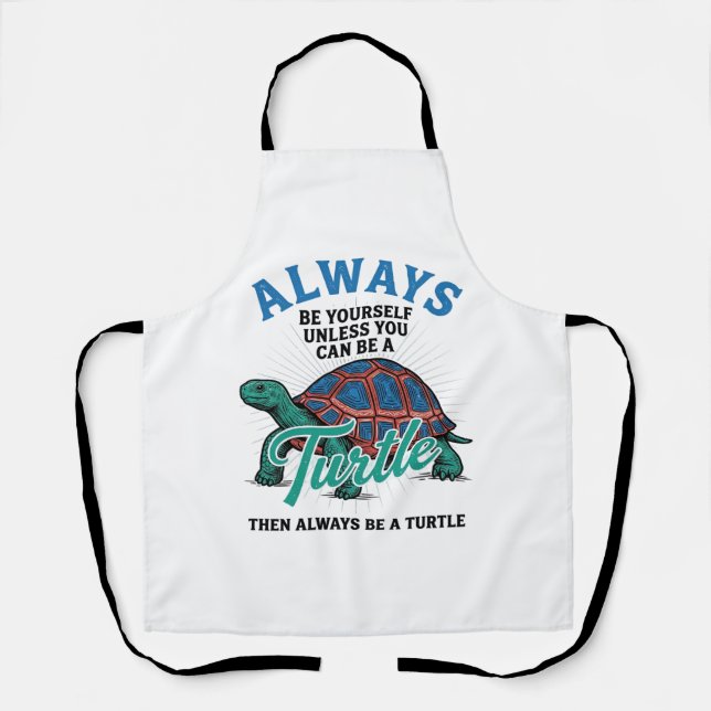 Vintage Be Yourself Turtle Shirt Design_1 Apron (Front)