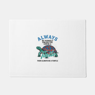 Vintage Be Yourself Turtle Shirt Design_1 Doormat