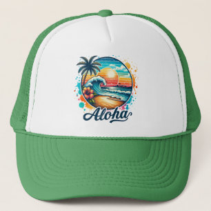Vintage Beach Aloha Sublimation-94953 Trucker Hat