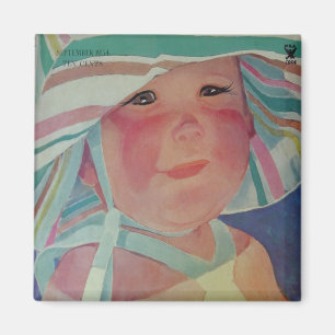 Vintage Beach Baby Magnet