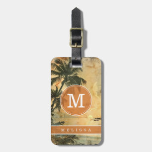 Vintage Beach Background Luggage Tag