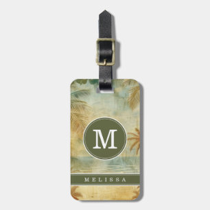 Vintage Beach Background Luggage Tag