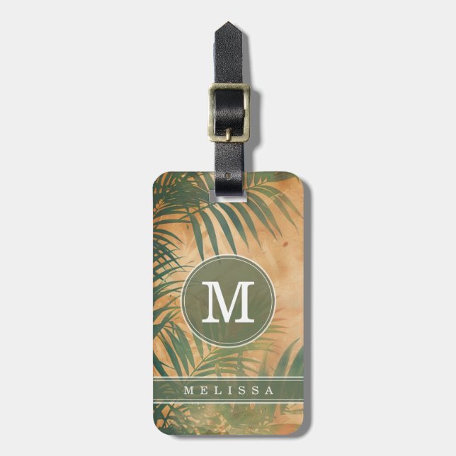 Vintage Beach Background Luggage Tag (Front Vertical)