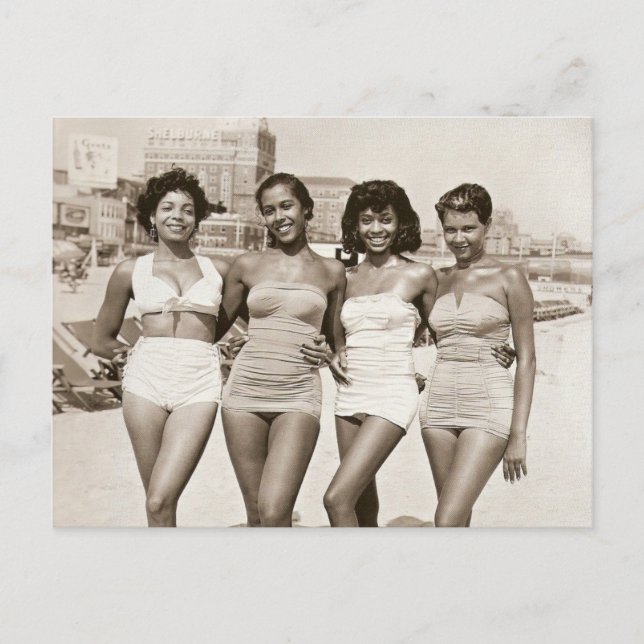 Vintage Beach Beauties Postcard (Front)